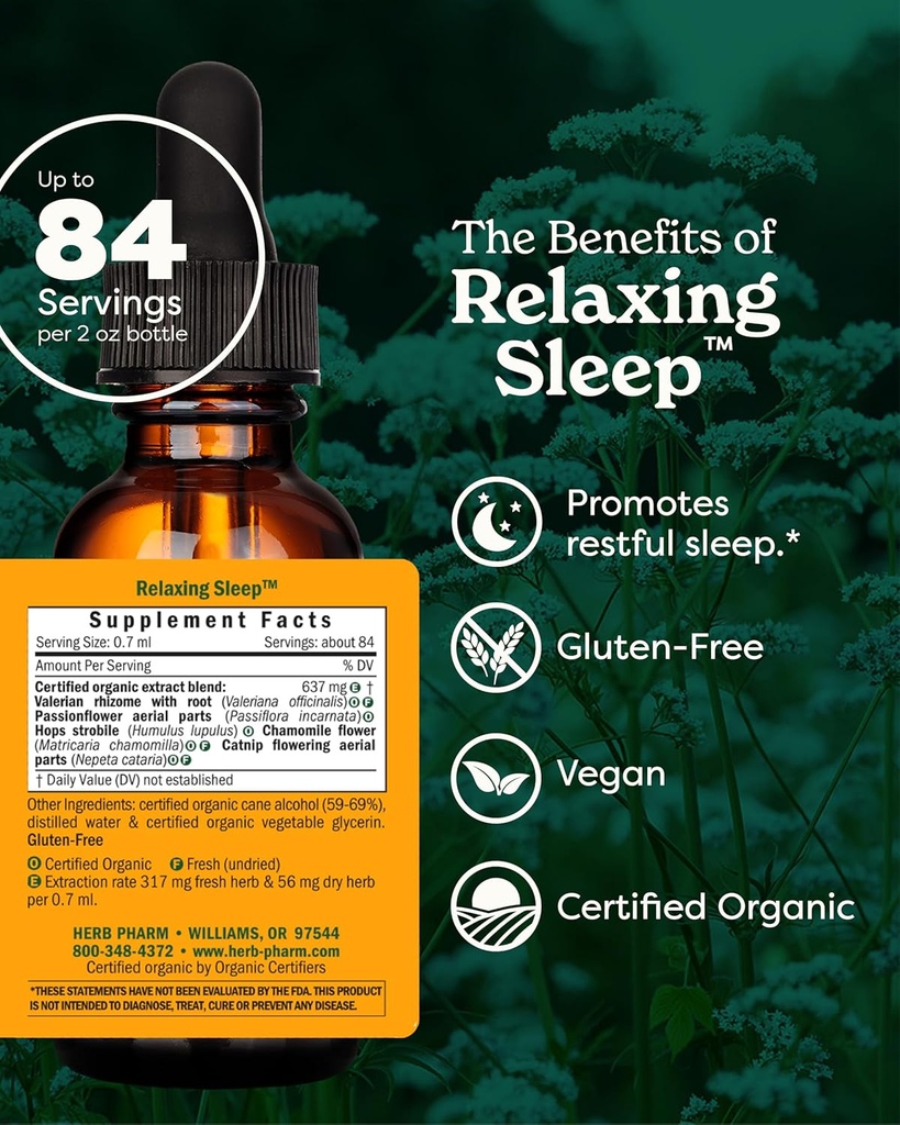 Herb Pharm Relaxing Sleep Herbal Formula With Valerian Liquid Extract - 2 Oz 3