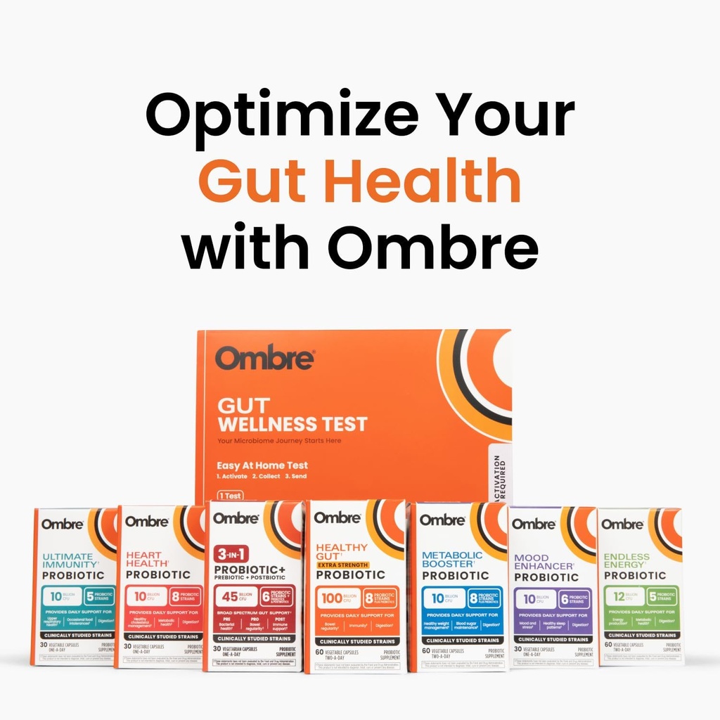 Ombre Metabolic Booster Probiotic - Supports Metabolism, Healthy Weight Management & Digestion - Energy & Gut Health Supplement for Women and Men - 10 Billion CFU, Prebiotic Fiber, Vegan, 30 Servings 6