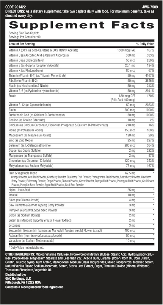 GNC Mega Men Multivitamin, Heart Health, and Immune Support, 180 Count 3