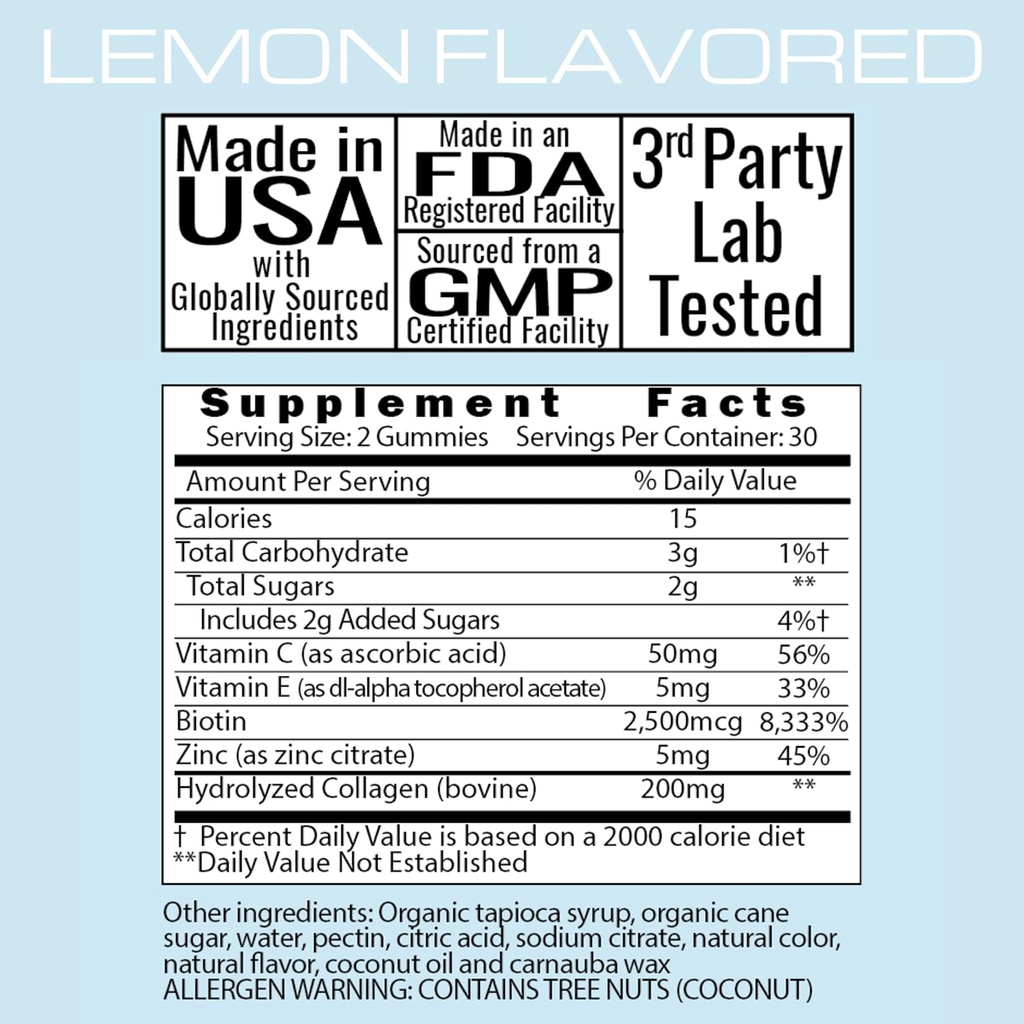 SHIZAM Hydrolyzed Bovine Collagen Biotin Gummies with Multi-Vitamin C, E & Zinc for Hair Growth-Loss and Strong Nail. Alternative for Liquid Drops, Pills & Keratin Shampoo for Women 6