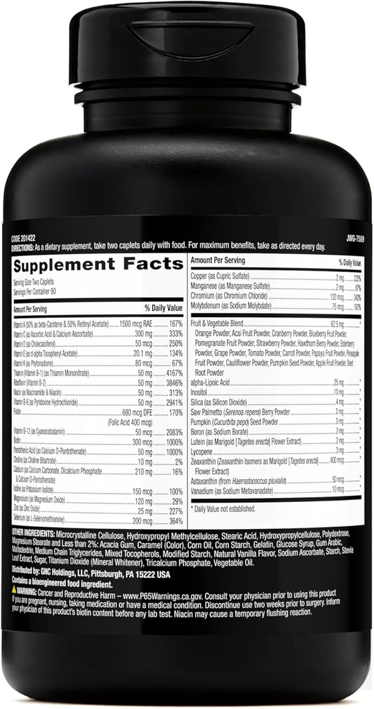 GNC Mega Men Multivitamin, Heart Health, and Immune Support, 180 Count 4