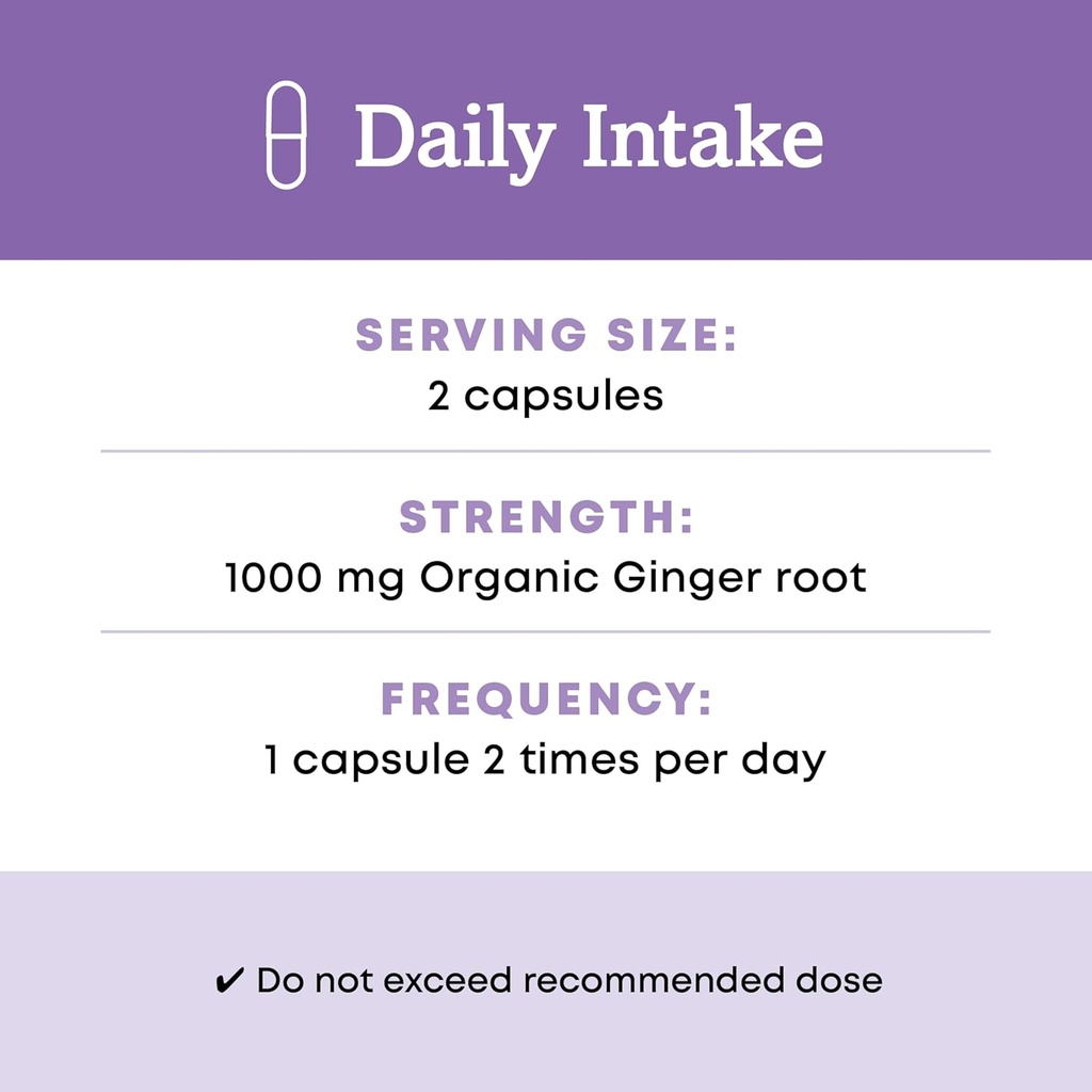 Oregon's Wild Harvest, Certified Organic Ginger Capsules for Stomach Support, Non-GMO, 1000 MGS, 90 Count 6