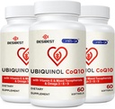 Ubiquinol CoQ10-600mg-Softgel, Active Coq10 Ubiquinol Supplement with Vitamin E & Omega 3, 6, 9, High Absorption-Coenzyme-Q10, Powerful Antioxidant for Energy Production, Tested, 180 Count 2