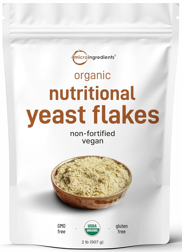 Organic Non-Fortified Nutritional Yeast Flakes, 2 Pounds (32oz) | Rich in Vegan Protein, B Vitamins & Beta-glucans | Keto Friendly, Dairy Free Cheese Substitute, Non-GMO, Gluten Free 2