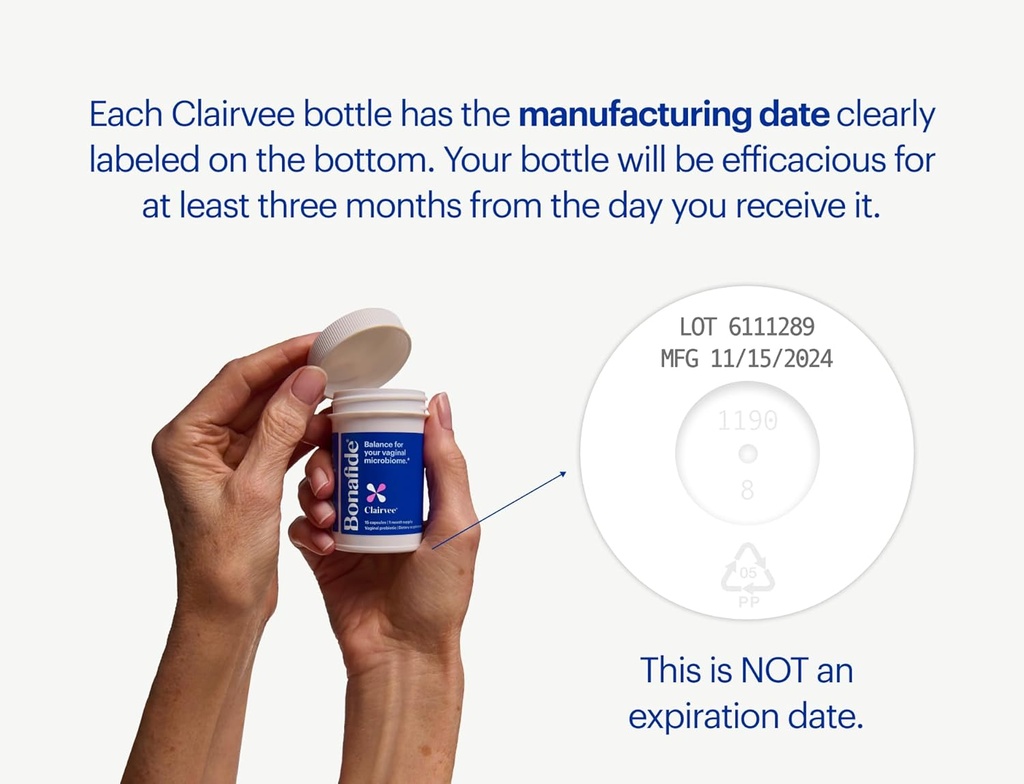 Bonafide Clairvee Vaginal Probiotic for Relief from Odor, Itching & Discharge, 1-Month Supply (15 Capsules) 4