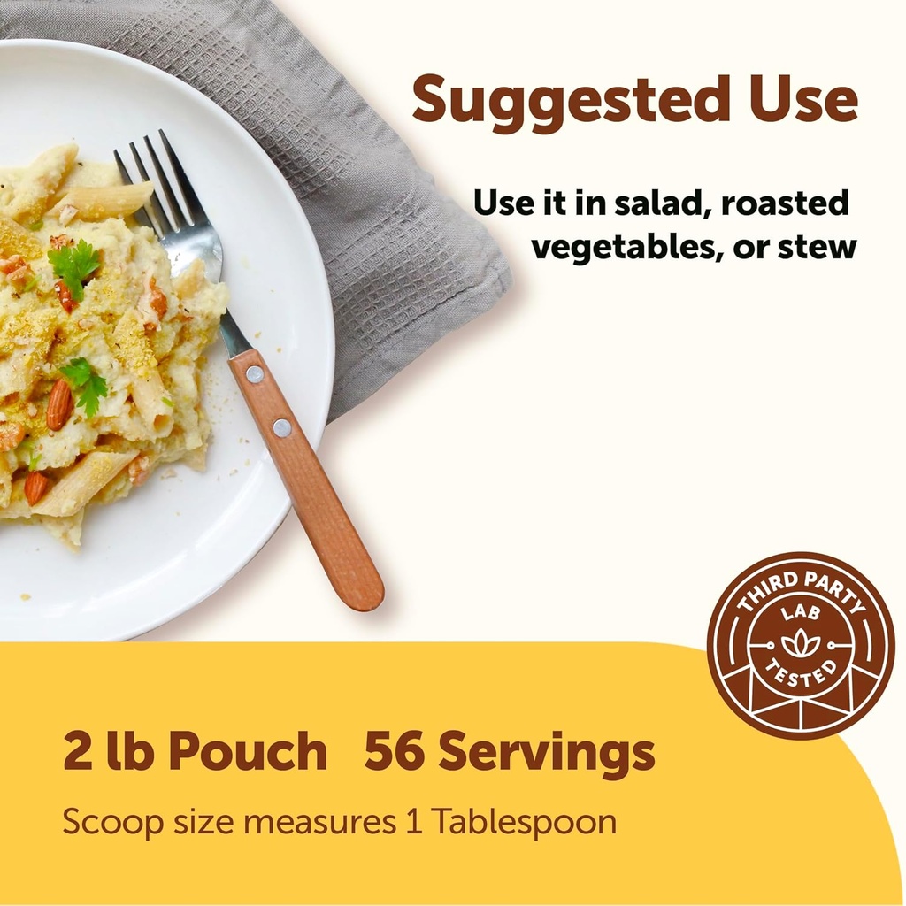 Organic Non-Fortified Nutritional Yeast Flakes, 2 Pounds (32oz) | Rich in Vegan Protein, B Vitamins & Beta-glucans | Keto Friendly, Dairy Free Cheese Substitute, Non-GMO, Gluten Free 5