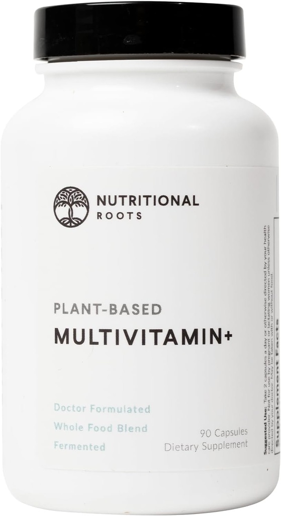Nutritional Roots Multivitamin+, Award-Winning Plant-Based (Vegan) Multivitamin, Organic Vegetables & Herbs, Fermented Vitamins, Probiotics, Doctor's Choice, 45 Servings 2