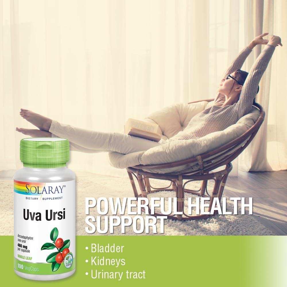 SOLARAY Uva Ursi Leaf 460 mg | Healthy Bladder, Kidney & Urinary Tract Function Support | Non-GMO | 100ct (Take 3 Daily) 5