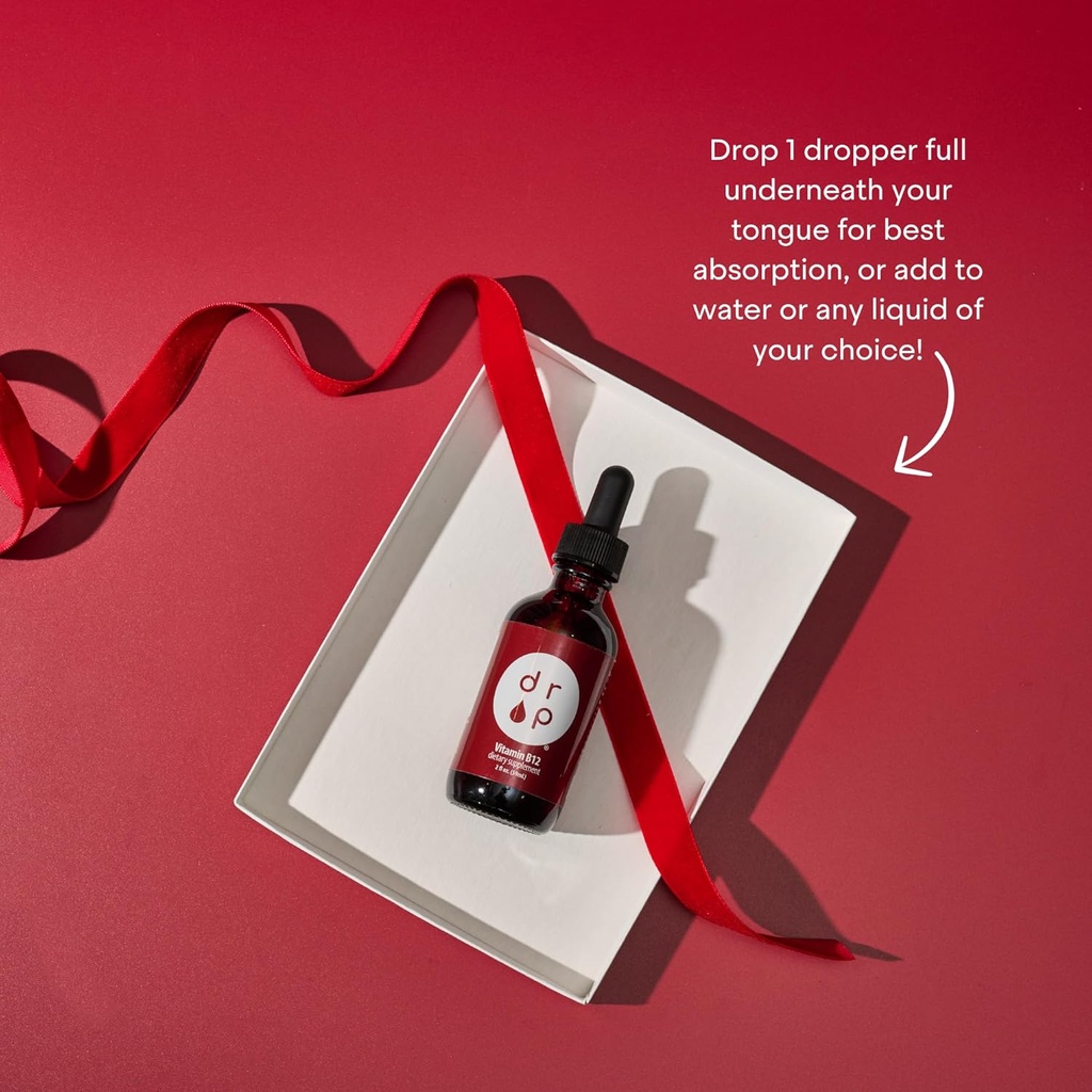 Vitamin B12 2500 mcg 2 oz Liquid Drops for Energy Production, Nervous System Health - No Artificial Preservatives, Non-GMO, Gluten Free, Vegan-Friendly 6