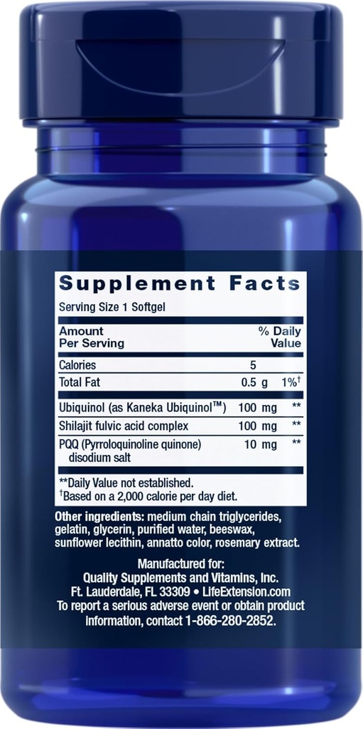 Life Extension Super Ubiquinol CoQ10 with PQQ, 30 softgels (Pack of 2) 3