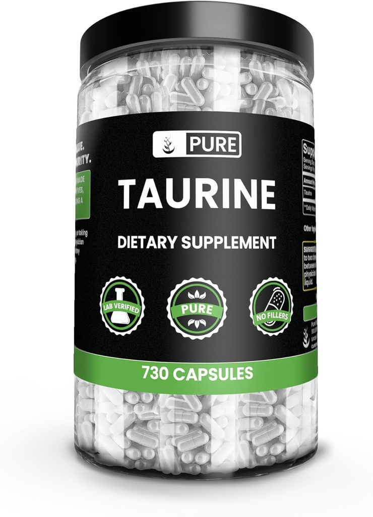 Pure Original Ingredients Taurine (365 Capsules) No Magnesium Or Rice Fillers, Always Pure, Lab Verified 6