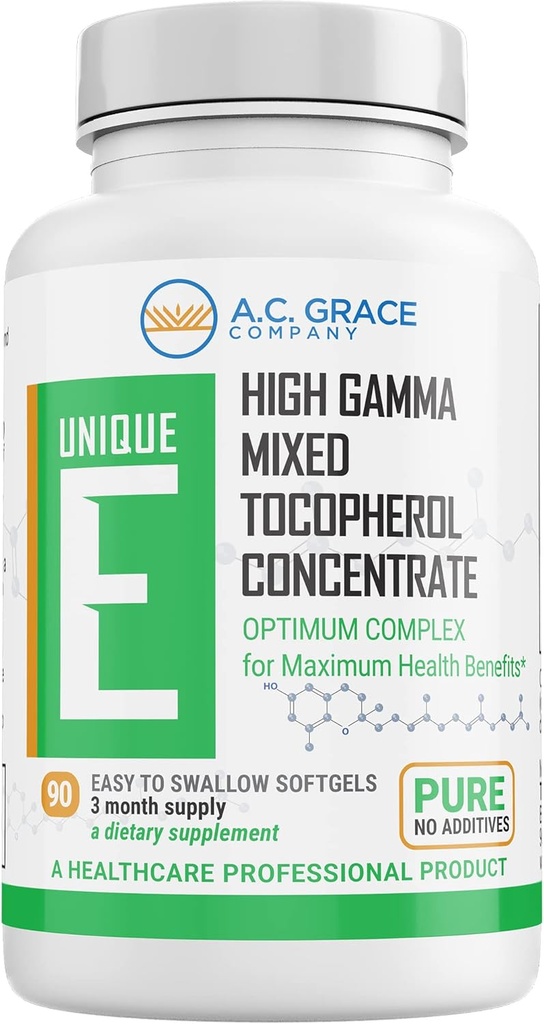 UNIQUE E A.C. Grace Company, Mixed Tocopherols Concentrate Softgels, 90 Count 2