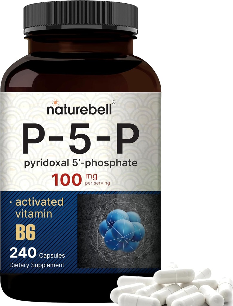 NatureBell P5P Vitamin B6 100mg Per Serving, 240 Capsules | Activated Pyridoxal 5 Phosphate Supplements – Essential B Vitamins for Brain & Memory Health – Non-GMO 2