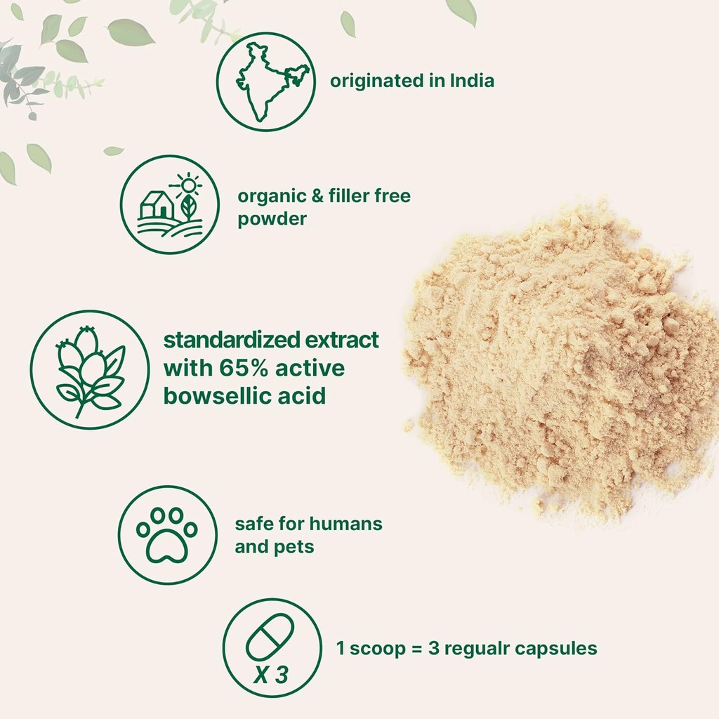 Micro Ingredients Organic Boswellia Serrata Extract Powder, 8 Ounce, Pure Boswellia Supplement with 65% Boswellic Acid, Supports Joints, Knees and Bones Health, Non-GMO, Pet Friendly, India Origin 4