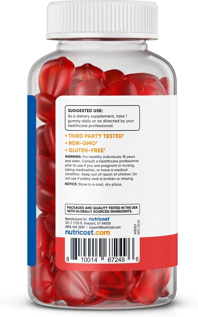 Nutricost Apple Cider Vinegar 500mg, 120 Gummies, Apple Flavored - Gluten Free, Non-GMO, No Corn Syrup 5