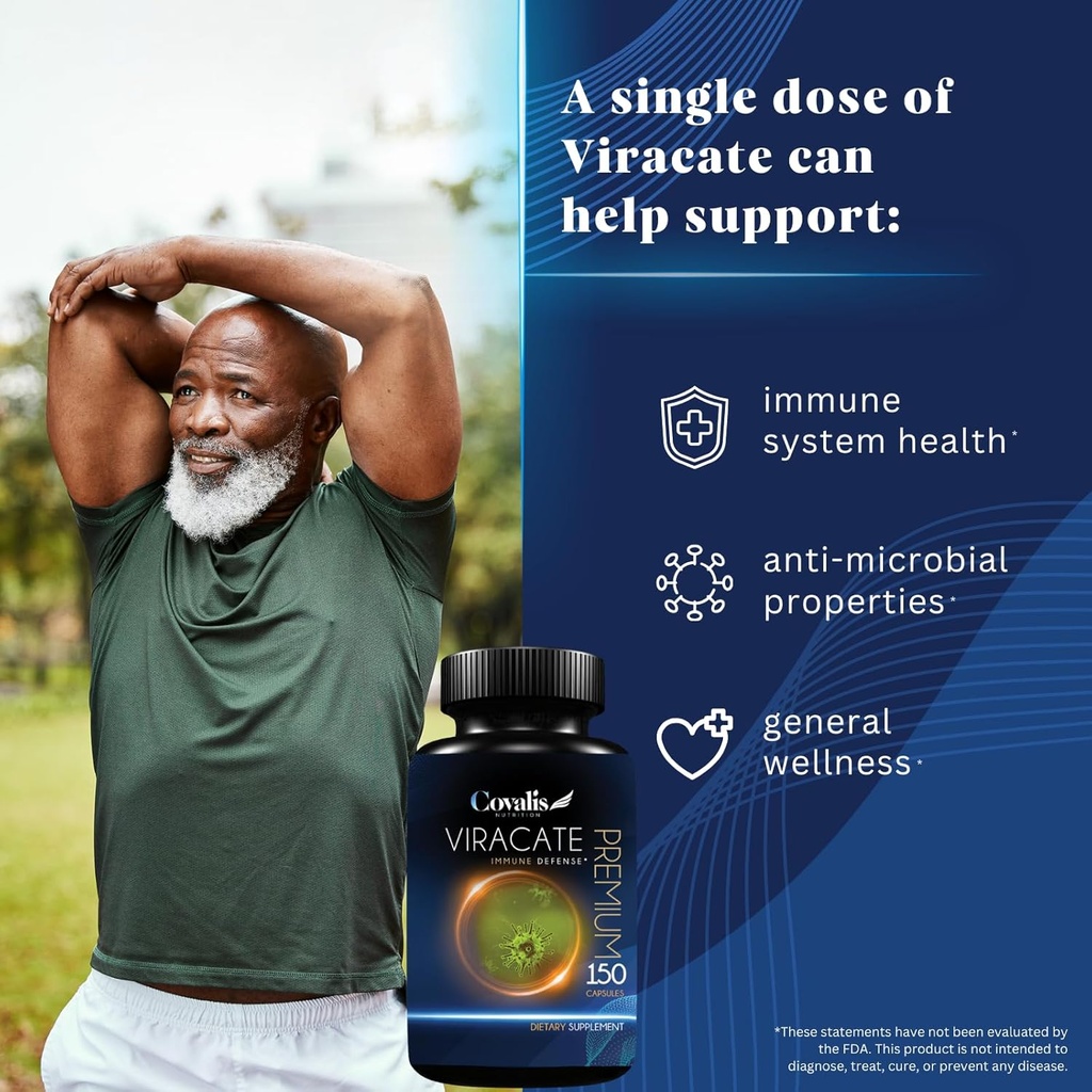 Viracate Immune Defense Supplement | with Monolaurin, Olive Leaf Extract, Cat's Claw, & Lysine | Anti-Microbial Properties | 150 Capsules 5
