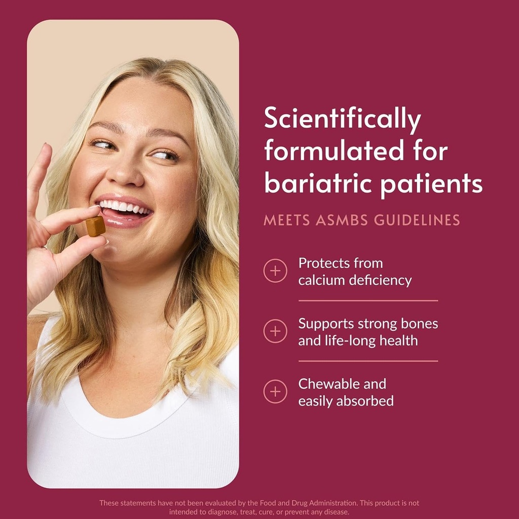 Bariatric Advantage Calcium Citrate Chewy Bites 500 mg - Highly Absorbable & Digestible - Vitamin D3 - Easily Chewable Calcium Supplement - Assorted Sweet Flavor - 90 Count 3