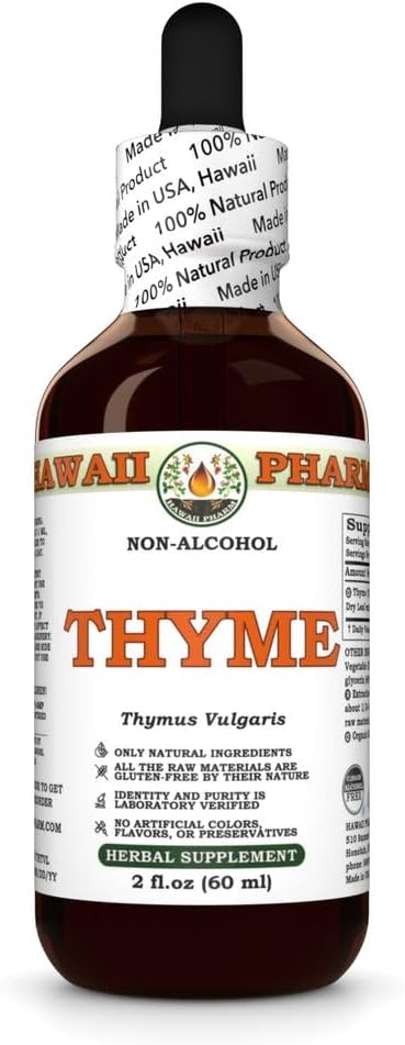 Thyme Alcohol-Free Extract, Glycerite for Antioxidant Support, Promotes Respiratory Comfort, Boosts Immunity, Nourishes Skin & Hair, Supports Natural Defense - 2 fl.oz 2