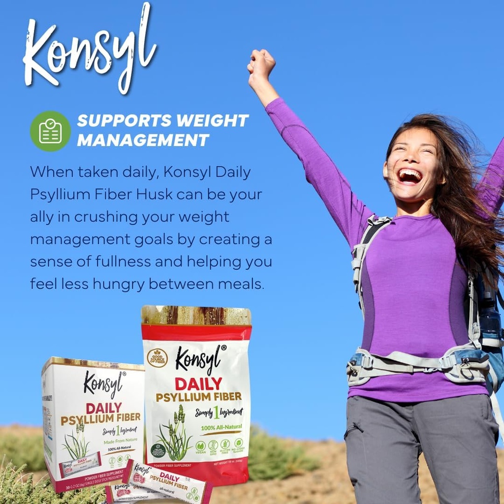 Konsyl Daily Psyllium Fiber Combo -100% All Natural Psyllium Fiber Stick Packs and 540g Bag- All-Natural Soluble Fiber, Supports Digestive Health, Helps Provide Relief from Occasional Cons 5