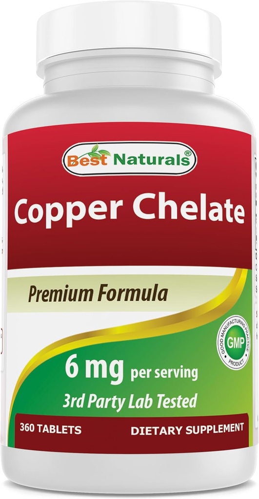 Best Naturals Copper Chelate 6 mg per Serving- 360 Tablets 2