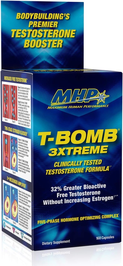 MHP T-Bomb 3xtreme Clinically Tested, Testosterone Booster for Men, Increase Libido, 168 Count 2