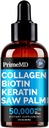 Liquid Collagen Peptides for Women - Serum Complex with Biotin Vitamin, Hydrolyzed Keratin Protein and Saw Palmetto - Comprehensive Formula for Hair, Skin, and Nails Wellness - 2fl oz (Pack of 1) 2