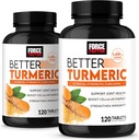 FORCE FACTOR Better Turmeric 2-Pack Joint Support Supplement Featuring HydroCurc Turmeric Curcumin with Black Pepper, Clinical Strength Joint Support, 240 Tablets, White Packaging 2