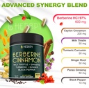 7in1 Premium Berberine and Ceylon Cinnamon for Weight Management, Digestion, Heart Health & Immune Support - with Ginseng, Turmeric, Ginger, Milk Thistle & Black Pepper - 120 Vegan Capsules 4
