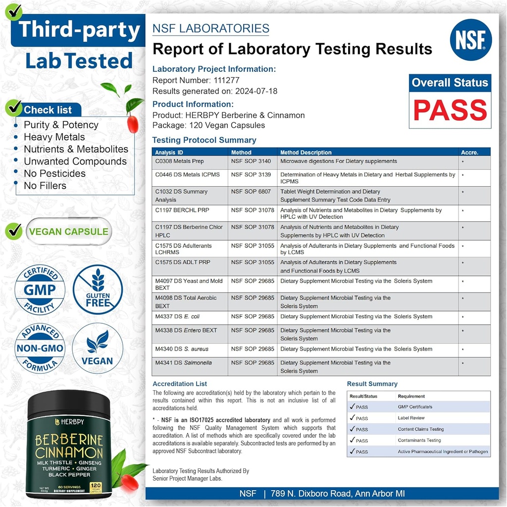 7in1 Premium Berberine and Ceylon Cinnamon for Weight Management, Digestion, Heart Health & Immune Support - with Ginseng, Turmeric, Ginger, Milk Thistle & Black Pepper - 120 Vegan Capsules 5