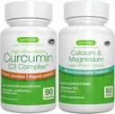 Algae Calcium & Magnesium Complex + High Absorption Curcumin C3 Complex, Vegan Bundle for Bones, Joints & Recovery from Exercise, by Igennus 2