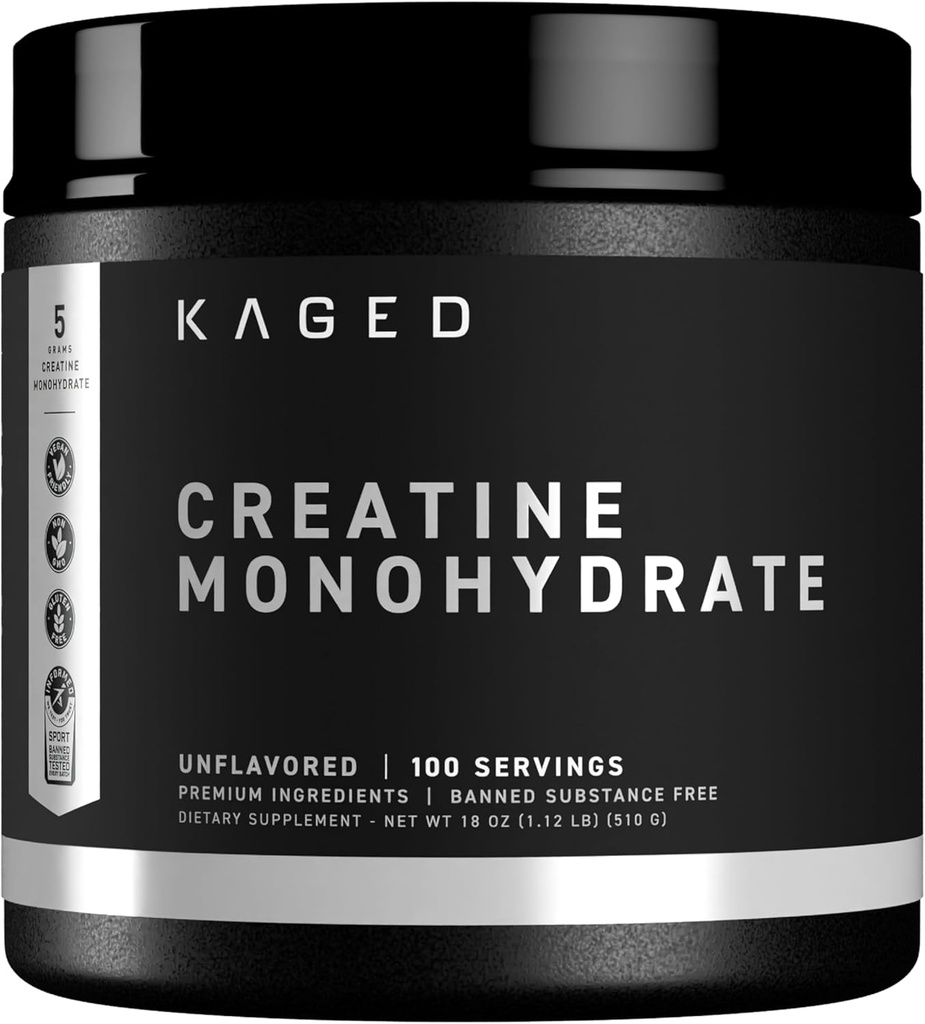 Kaged Creatine Monohydrate Micronized Powder | Unflavored | Muscle Building & Recovery | 5000 mg Per Serving | Vegan, Gluten Free, Easily Digestible | Supplements for Men & Women | 100 Servings 2