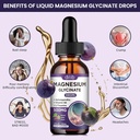 (2 Pack) Magnesium Glycinate Liquid Drops 500mg, with Vitamin B6, Ashwagandha, L - Theanine, Chamomile, Magnesium Glycinate Supplement High Absorption for Sleep, Stress, Energy Mood - Grape Flavor 6