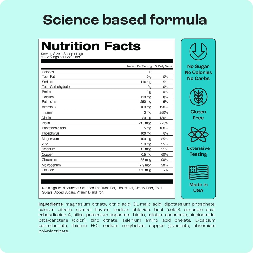 KEY NUTRIENTS Electrolytes Powder Lemonade 90 Servings + Peach Mango 90 Servings 6