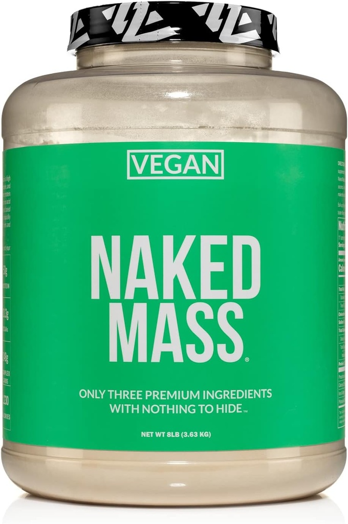 NAKED Vegan Mass - Natural Vegan Weight Gainer Protein Powder - 1,230 Calories, Non-GMO, Soy & Gluten Free, No Artificial Ingredients - 8LB Bulk - 11 Servings 2