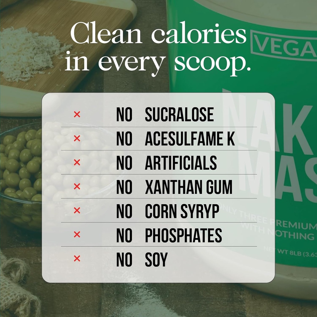 NAKED Vegan Mass - Natural Vegan Weight Gainer Protein Powder - 1,230 Calories, Non-GMO, Soy & Gluten Free, No Artificial Ingredients - 8LB Bulk - 11 Servings 3