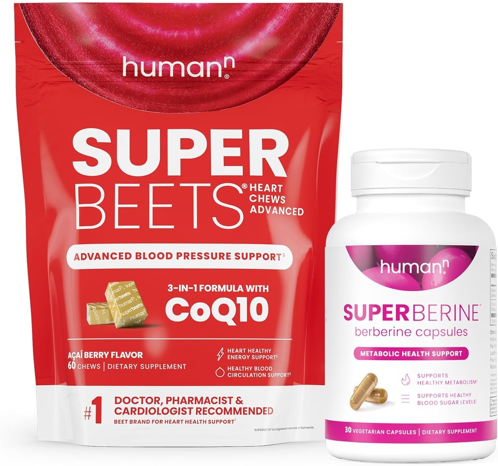 HumanN SuperBeets Heart Chews & SuperBerine Capsules 2