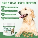 Dog Allergy Relief Chews - Omega 3 Fish Oil Skin and Coat Supplement - Dog Itching & Ears Relief - Reduced Shedding, Seasonal Allergies Dry Skin Itchy Paws Hot Spots Treatment 3