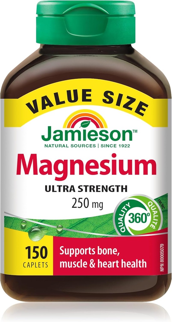 Jamieson Magnesium 250 mg, 150 caplets Value Size 2