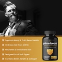 NutraChamps Prime Beard Vitamins | Manly, Thick, Fast & Healthy Facial Hair for Men | Beard Vitamins with Biotin, Collagen & Saw Palmetto | Beard Pills for All Hair & Beard Types 3