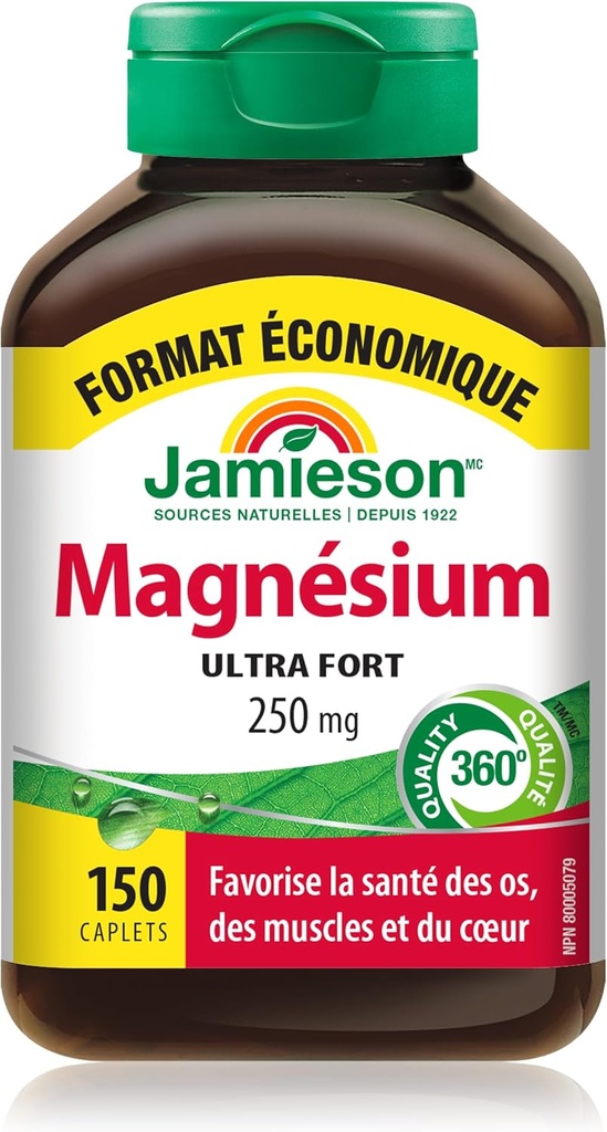 Jamieson Magnesium 250 mg, 150 caplets Value Size 3
