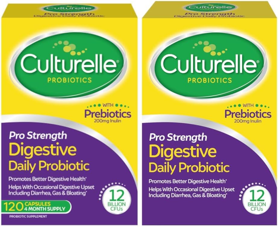 Culturelle Pro Strength Daily Probiotic, Digestive Capsules, Naturally Sourced Probiotic Strain Proven to Support Digestive & Immune Health, Gluten & Soy Free, 4 Month Supply, 60 Count (Pack of 2) 2