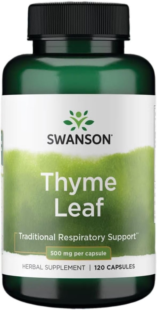 Swanson Thyme Leaf - Herbal Supplement Supporting Respiratory System Health - Natural Formula Aiding Digestive System Health - (120 Capsules, 500mg Each) 2