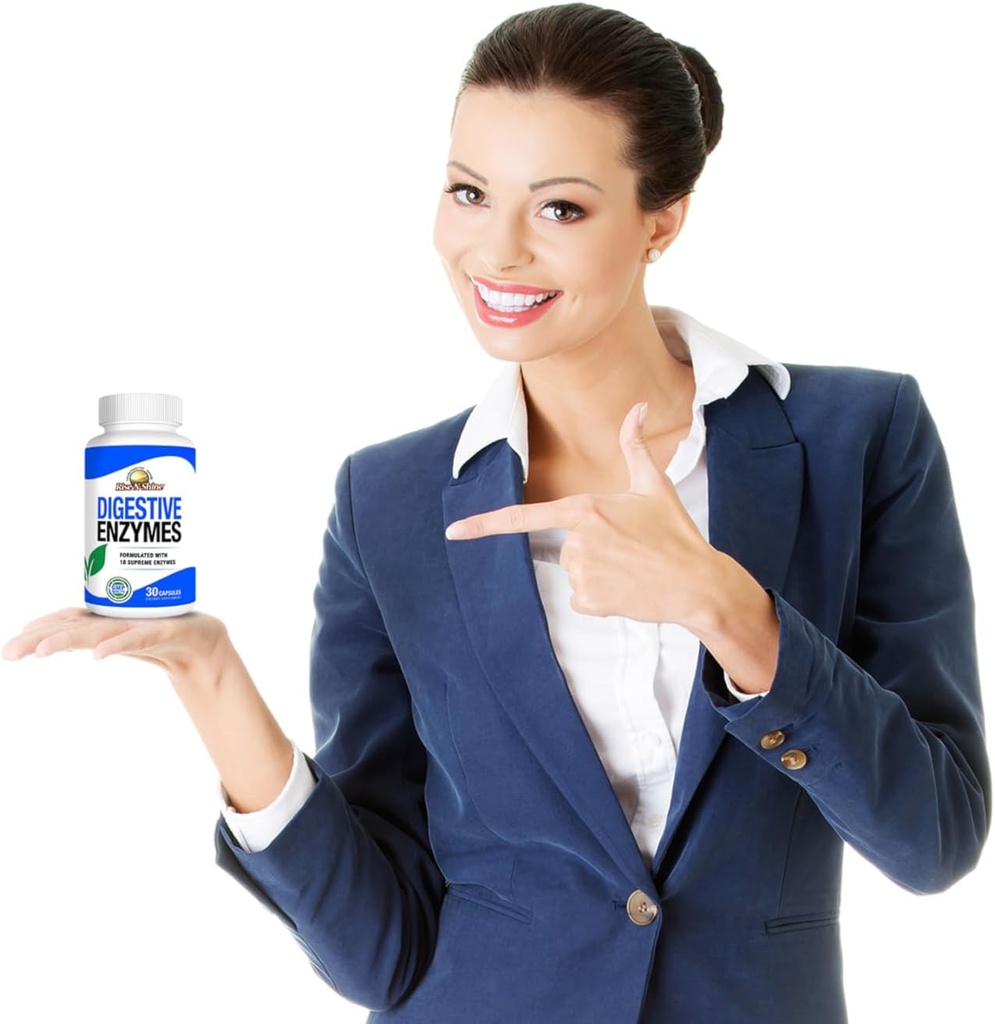 Rise-N-Shine Digestive Enzymes with Probiotics, Bromelain, Lipase, Papain, Lactase & More - Gut Health Supplement for Women & Men - 30 Capsules 5