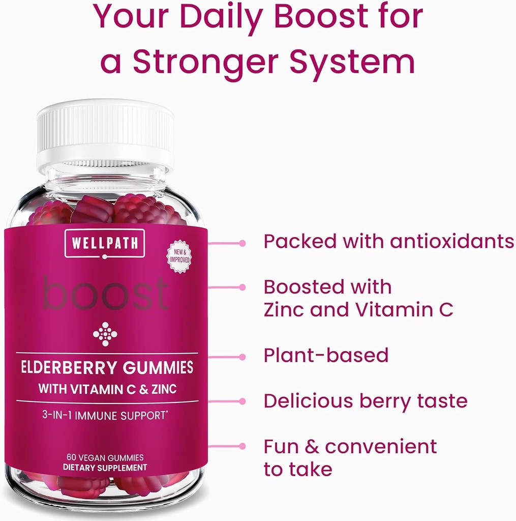 WellPath Boost Elderberry Gummies with Zinc + Beet Root Gummies, 60 Ct Each 5