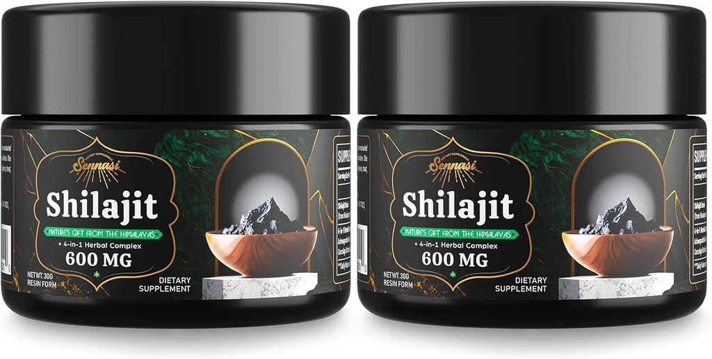 Sennasi 600 MG Shilajit Resin - Shilajit Supplement with Fulvic Acid & 85+ Trace Minerals for Energy, Immunity, Brain Power, 60 Grams 2