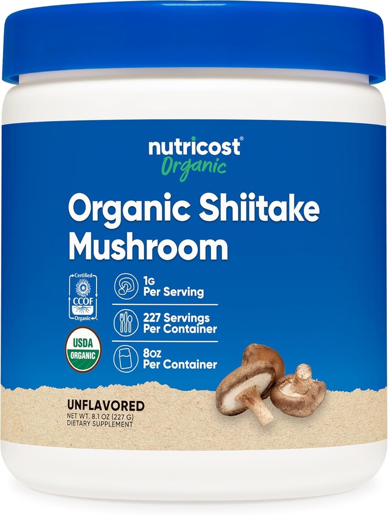 Nutricost Organic Shiitake Mushroom Powder 8oz - 100% Organic Certified, Gluten Free, Non-GMO 2
