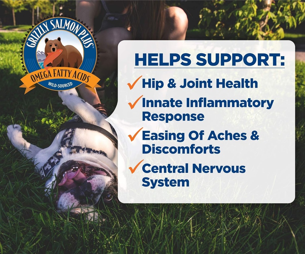 Grizzly Salmon Plus Omega Fatty Acids Food Supplement for Dogs & Cats (Various Sizes) - Wild-Sourced Omega 3-6-9, Wild Alaskan Salmon Oil (64 Fl Oz) 3