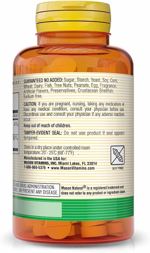Mason Natural Vitamin B12 50 mcg with Calcium, 300,Day Supply, Dietary Supplement to Support Natural Energy Levels, 100 Tablets (Pack of 3) 4