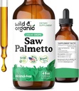 Wild & Organic Saw Palmetto Tincture - Saw Palmetto Extract Supplement for Men & Women - Liquid Powder Based Drops - Serenoa Repens Berries - Vegan, Sugar & Alcohol-Free - 4 fl oz 2