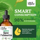 Wild & Organic Saw Palmetto Tincture - Saw Palmetto Extract Supplement for Men & Women - Liquid Powder Based Drops - Serenoa Repens Berries - Vegan, Sugar & Alcohol-Free - 4 fl oz 5